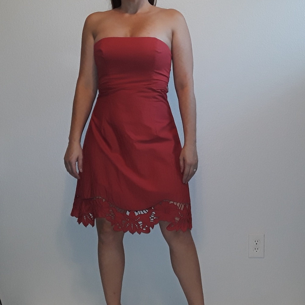 Betsey Johnson Aline Tube Dress with Floral Trim